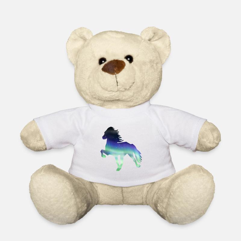 Icelandic horse Aurora borealis1 - Teddy Bear - white