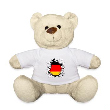 Germany Flag German Flag Used Look Home - Teddy Bear - white - Front