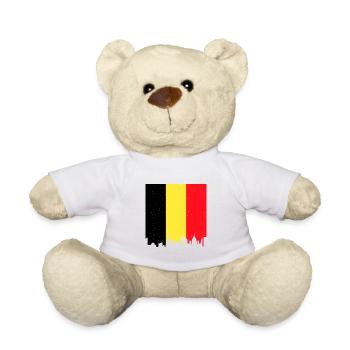 Belgium Flag Vintage Belgian Flag Distressed Look - Teddy Bear - white - Front