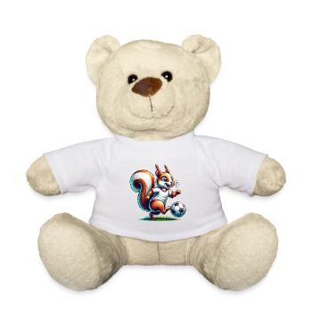 Écureuil, Football, Amour Animal, Noix, Sport - Nounours - blanc - Devant