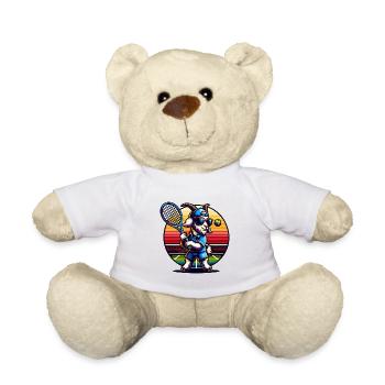 Conception de terrain de joueur de tennis de chèvre - Nounours - blanc - Devant