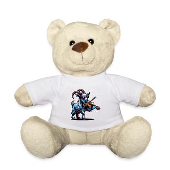 Ziege Mit Violine Und Sonnenbrille Design - Teddy - Weiß - Vorne