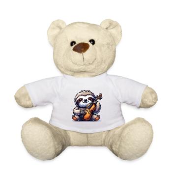 Niedlicher Faultier Geiger Klassische Musik - Teddy - Weiß - Vorne