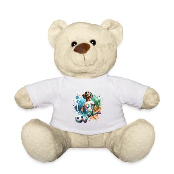 Teckel Joueur de football Wiener Dog Fan - Nounours - blanc - Devant