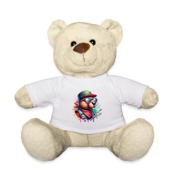 Beaver Drums Musician Animal Funny Rock - Teddy Bear - white - Front