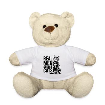 Echte Männer kuscheln Katzen! Katzen Papa Kitten - Teddy - Weiß - Vorne