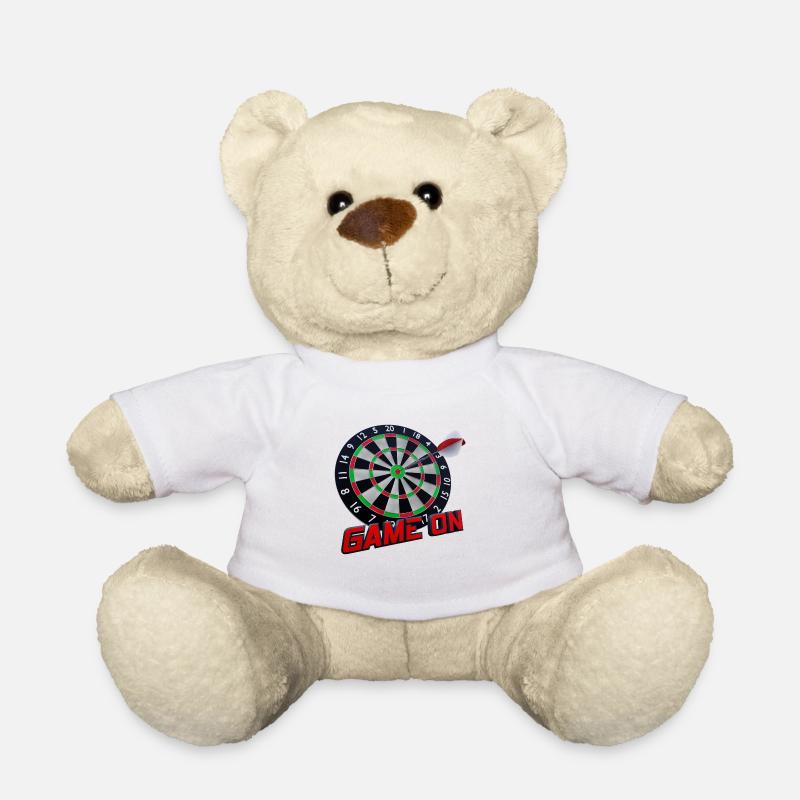 Dartscheibe - Bullseye - Game on - Teddy - Weiß