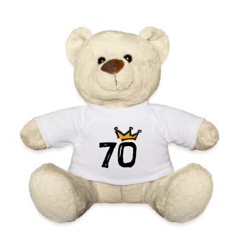 70th birthday Krone - Teddy Bear - white - Front