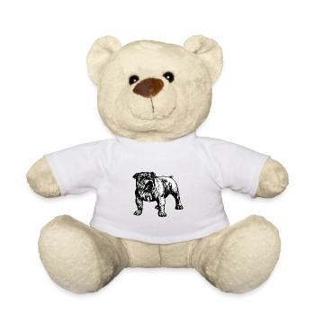 English Bulldog T-shirt. BULLY the dog. - Teddy Bear - white - Front