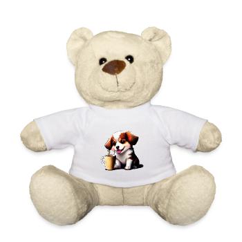 Dog and coffee, what else do you need? - Teddy Bear - white - Front
