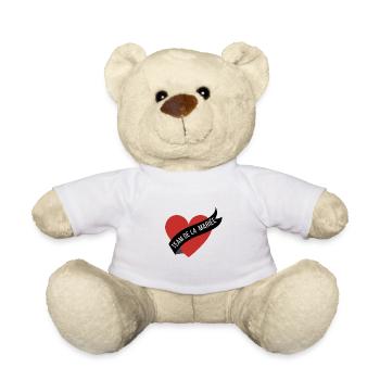 Team La mariée cœur rouge et ruban - Nounours - blanc - Devant