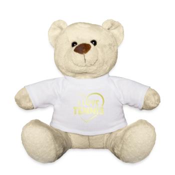 I love tennis heart - Teddy Bear - white - Front
