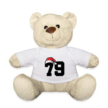 79 Zahl Weihnachten - Teddy - Weiß - Vorne