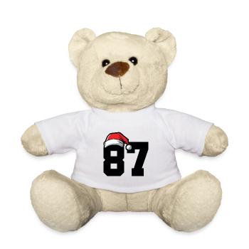 87 Number Christmas - Teddy Bear - white - Front
