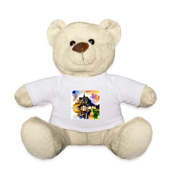 Mont Saint Michel, France - Teddy Bear - white - Front