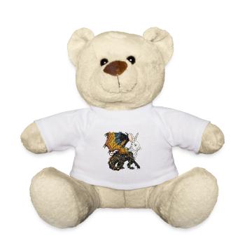 Créature fantastique : mi-dragon, mi-lapin. - Nounours - blanc - Devant