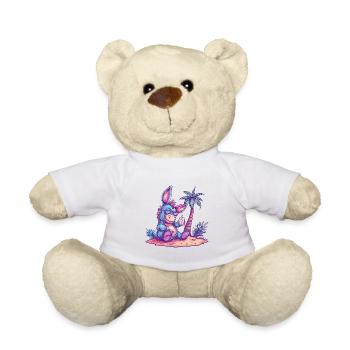 Donkey Summer Beach Vacation - Teddy Bear - white - Front