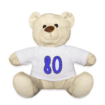 80. 80 YEARS. 80th ANNIVERSARY. 80 YEARS ANNIVERSARY. - Teddy Bear - white - Front