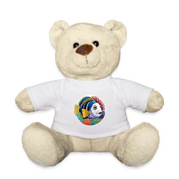 Colorful coral fish and sea anemones - Teddy Bear - white - Front