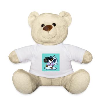 Penguin with jukebox Funny animals - Teddy Bear - white - Front