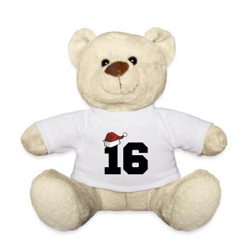 16 Zahl Weihnachten - Teddy - Weiß - Vorne