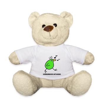 Lebensfreude mit Musik, Vögelchen Noten Konzert - Teddy - Weiß - Vorne