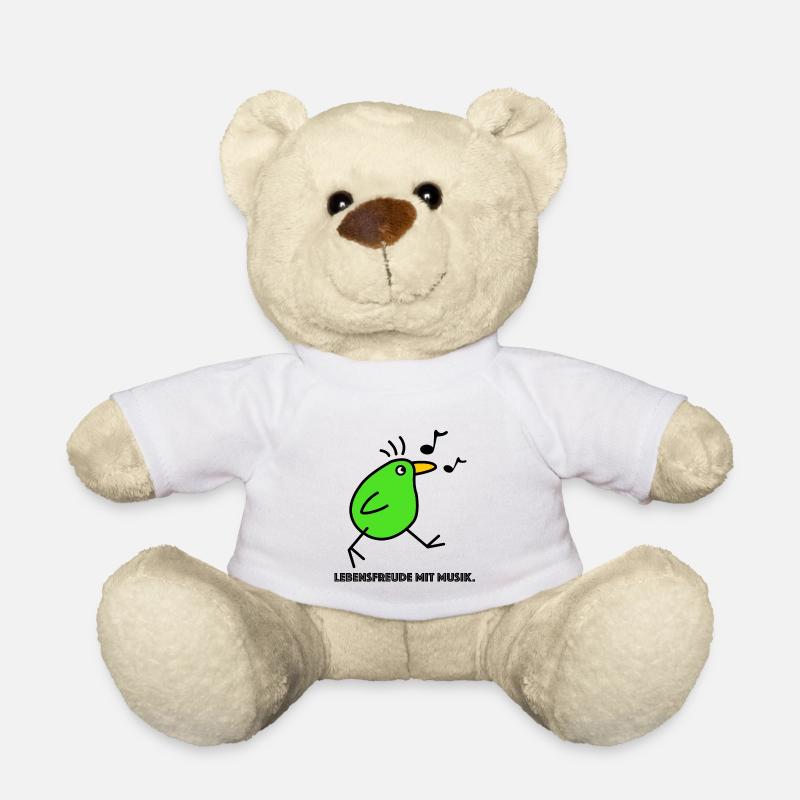 Lebensfreude mit Musik, Vögelchen Noten Konzert - Teddy - Weiß