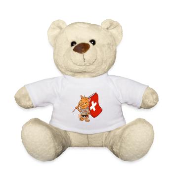 Chat fan suisse - Nounours - blanc - Devant