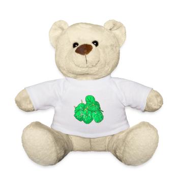 Retro vintage grunge style spinach - Teddy Bear - white - Front