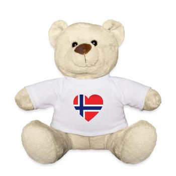 Heart Norway Scandinavia Love - Teddy Bear - white - Front
