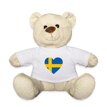Coeur Suède Scandinavie amour - Nounours - blanc - Devant