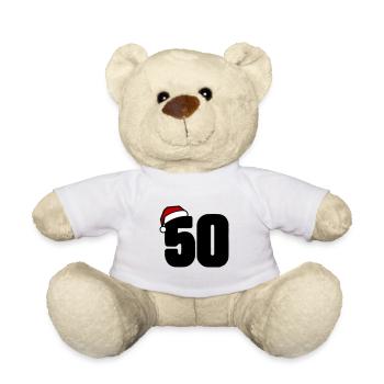 50 Number Christmas - Teddy Bear - white - Front