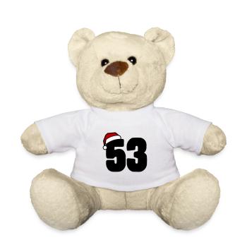 53 Number Christmas - Teddy Bear - white - Front