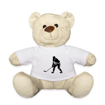 Ice Hockey Spieler Silhouette - Teddy - Weiß - Vorne