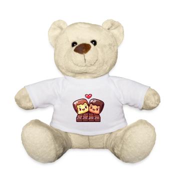 Schokolade Paar Liebe Herz Valentinstag - Teddy - Weiß - Vorne