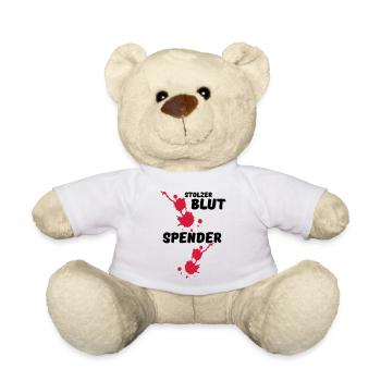 Stolzer Blutspender Blut Spende Geschenk Medizin - Teddy - Weiß - Vorne