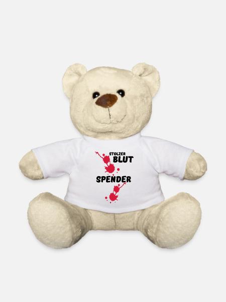 Stolzer Blutspender Blut Spende Geschenk Medizin - Teddy - Weiß