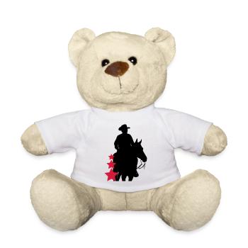 Cowboy , Horse and Stars - Teddy - Weiß - Vorne