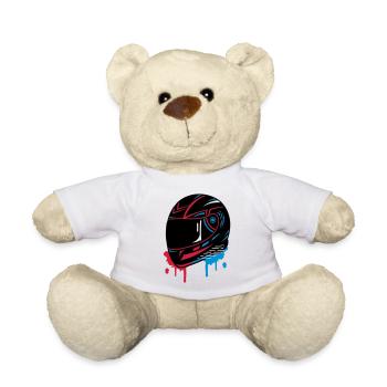 Motorcycle helmet Graffiti - Teddy Bear - white - Front