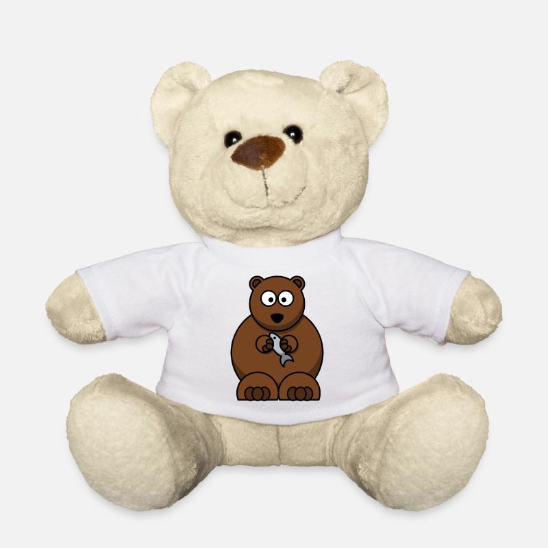 Bayo, der Bär und sein Fisch - Teddy - Weiß