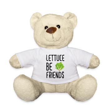 Lettuce Be Friends #lettuce #illustration #veggie - Teddy Bear - white - Front