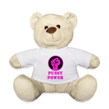 Pussy power - Teddy Bear - white - Front