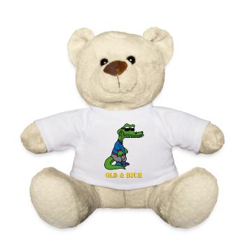 Money Krokodil, crocodile, alt, rich, sungalses - Teddy - Weiß - Vorne