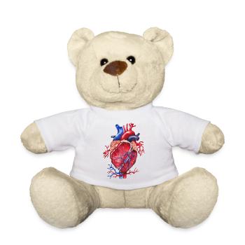 Anatomie du coeur - Nounours - blanc - Devant