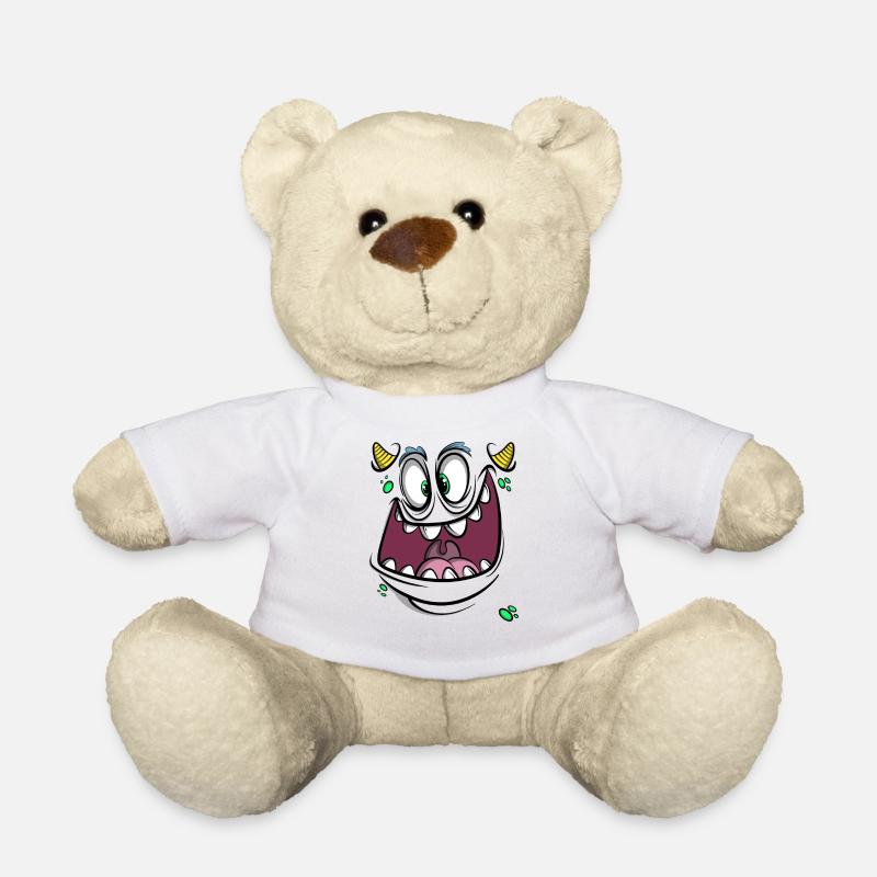 Monster Gesicht - Teddy - Weiß