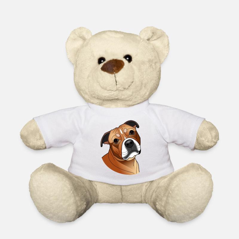 Staffy tawny - Teddy Bear - white