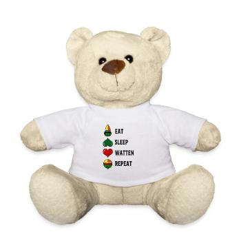 EAT SLEEP WATTEN REPEAT Watteln Kartenspiel Karten - Teddy - Weiß - Vorne