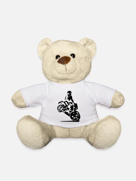 Motorrad stunt - Teddy - Weiß