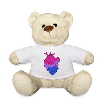 Coeur bisexuel - Nounours - blanc - Devant