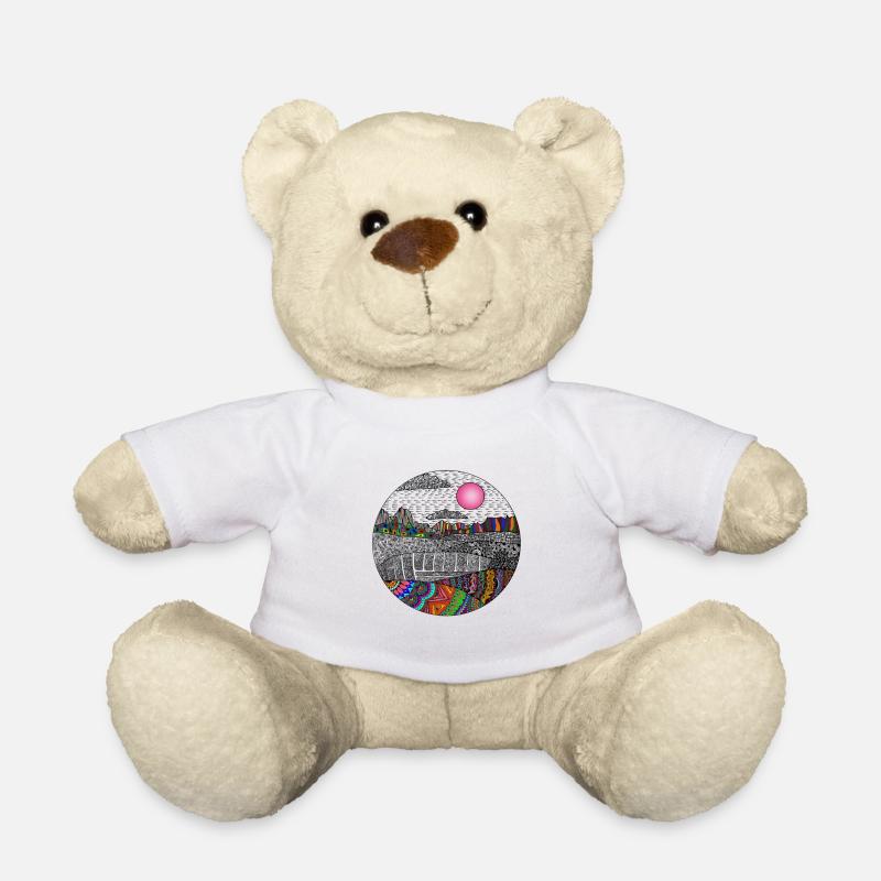 Bunte Landschaft - Teddy - Weiß